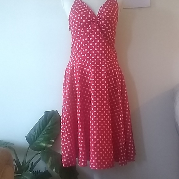 Maggie Tang Dresses & Skirts - Red polka-dot halter dress size medium.